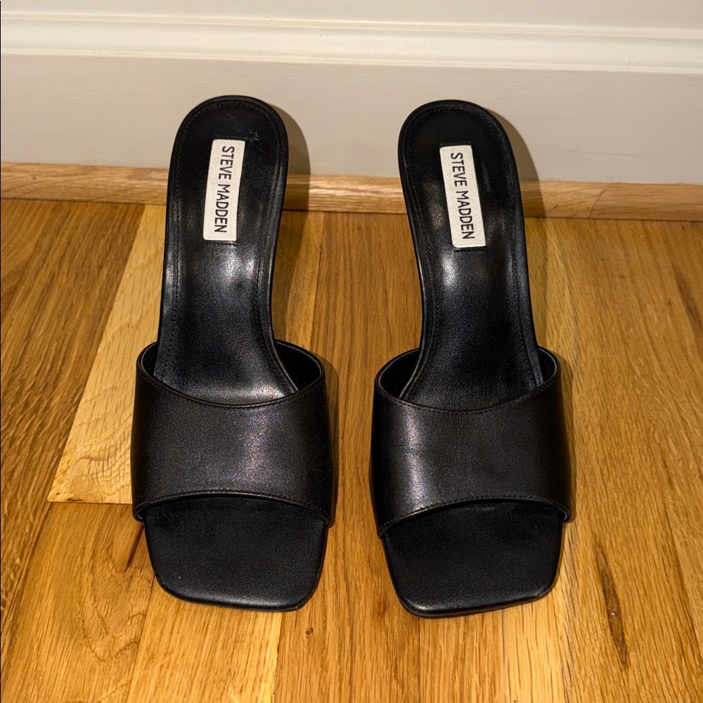 Steve Madden Black Women's Slide Heeled Sandals